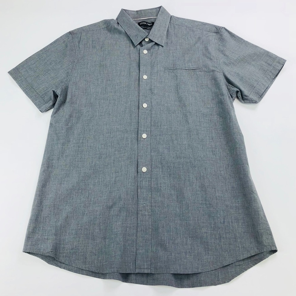 Stitch Note Short Sleeve Button Down